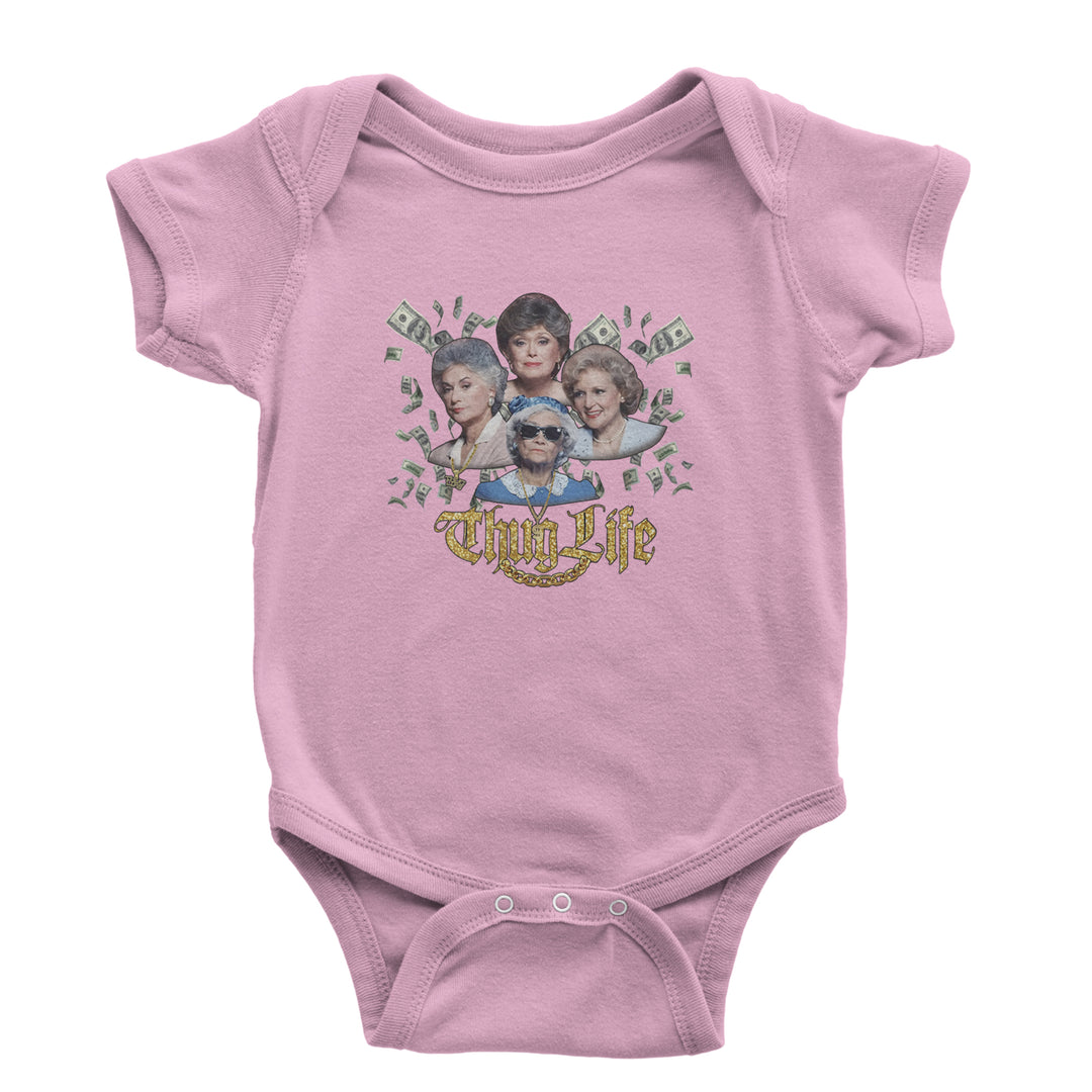 Golden Chain Thug Life Girls Infant One-Piece Romper Bodysuit Or Toddler T-shirt Light Pink