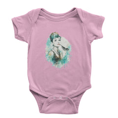 Mrs. Herpburn Iconic Watercolors Infant One-Piece Romper Bodysuit Or Toddler T-shirt Light Pink