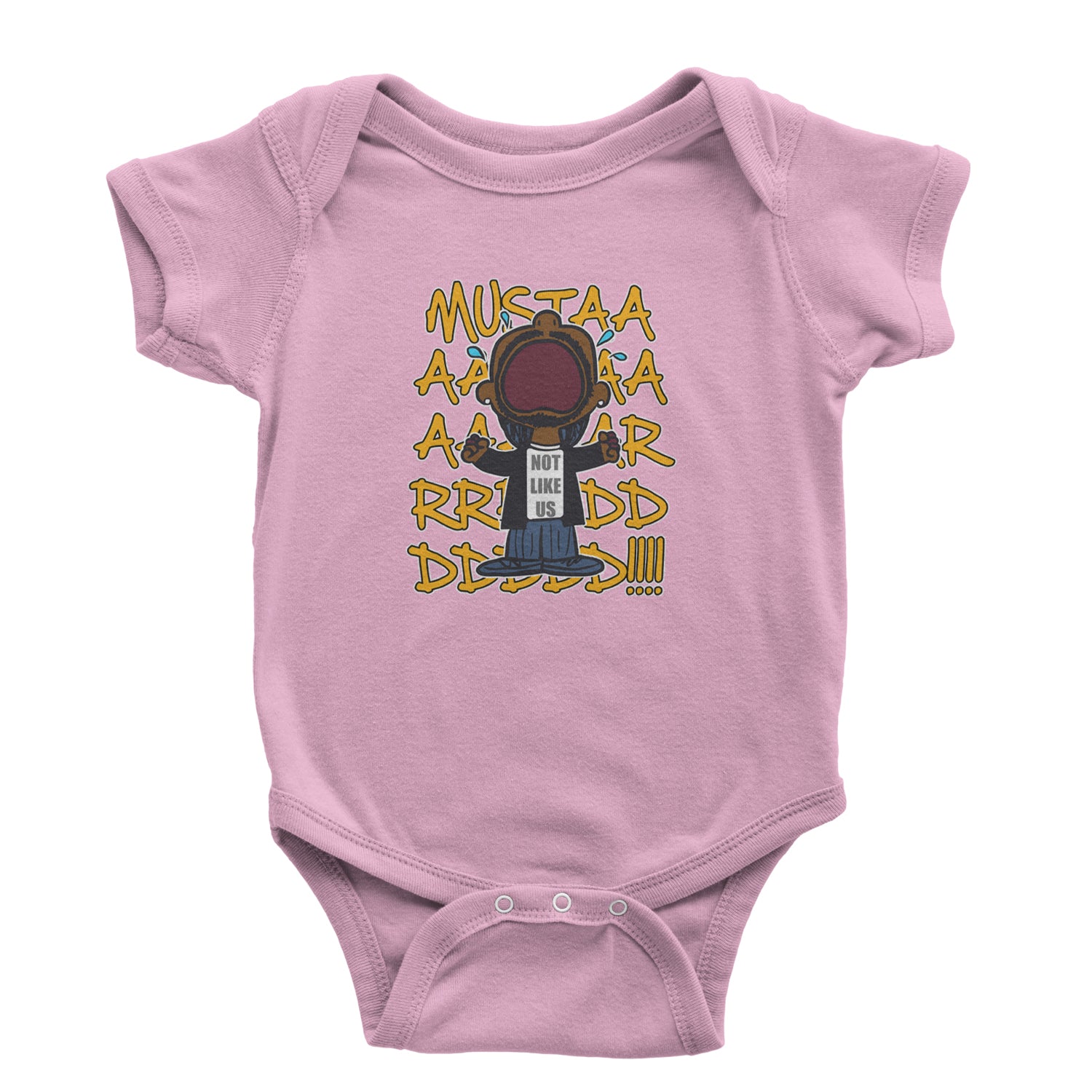 MUSTARD! Not Like Us Tv Off Infant One-Piece Romper Bodysuit Or Toddler T-shirt Light Pink