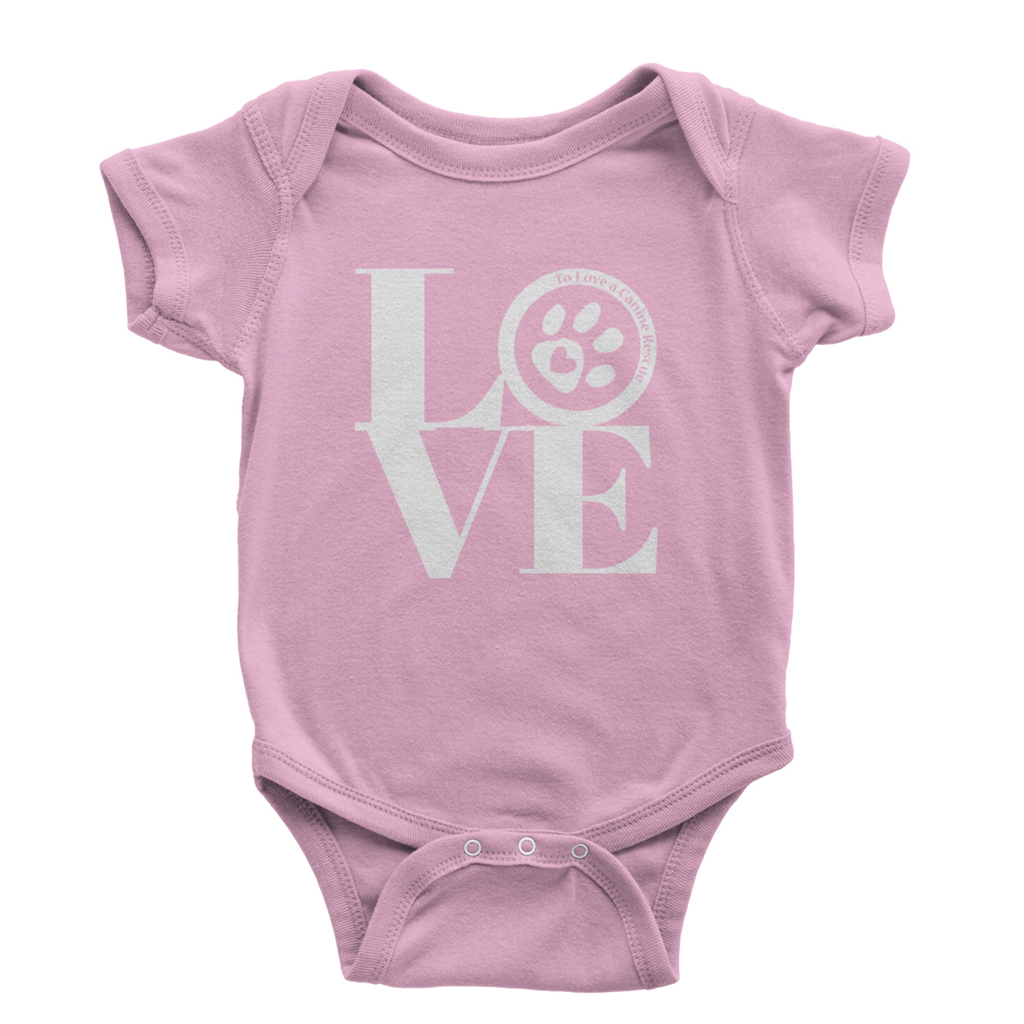 TLC LOVE Dog Rescue Infant One-Piece Romper Bodysuit Or Toddler T-shirt Light Pink