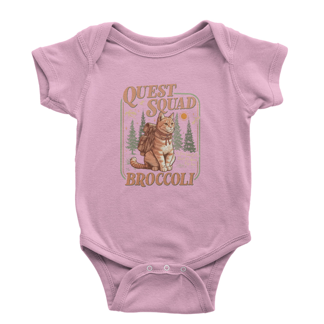 Quest Squad Broccoli Cat Fantasy Reader  Infant One-Piece Romper Bodysuit Or Toddler T-shirt Light Pink