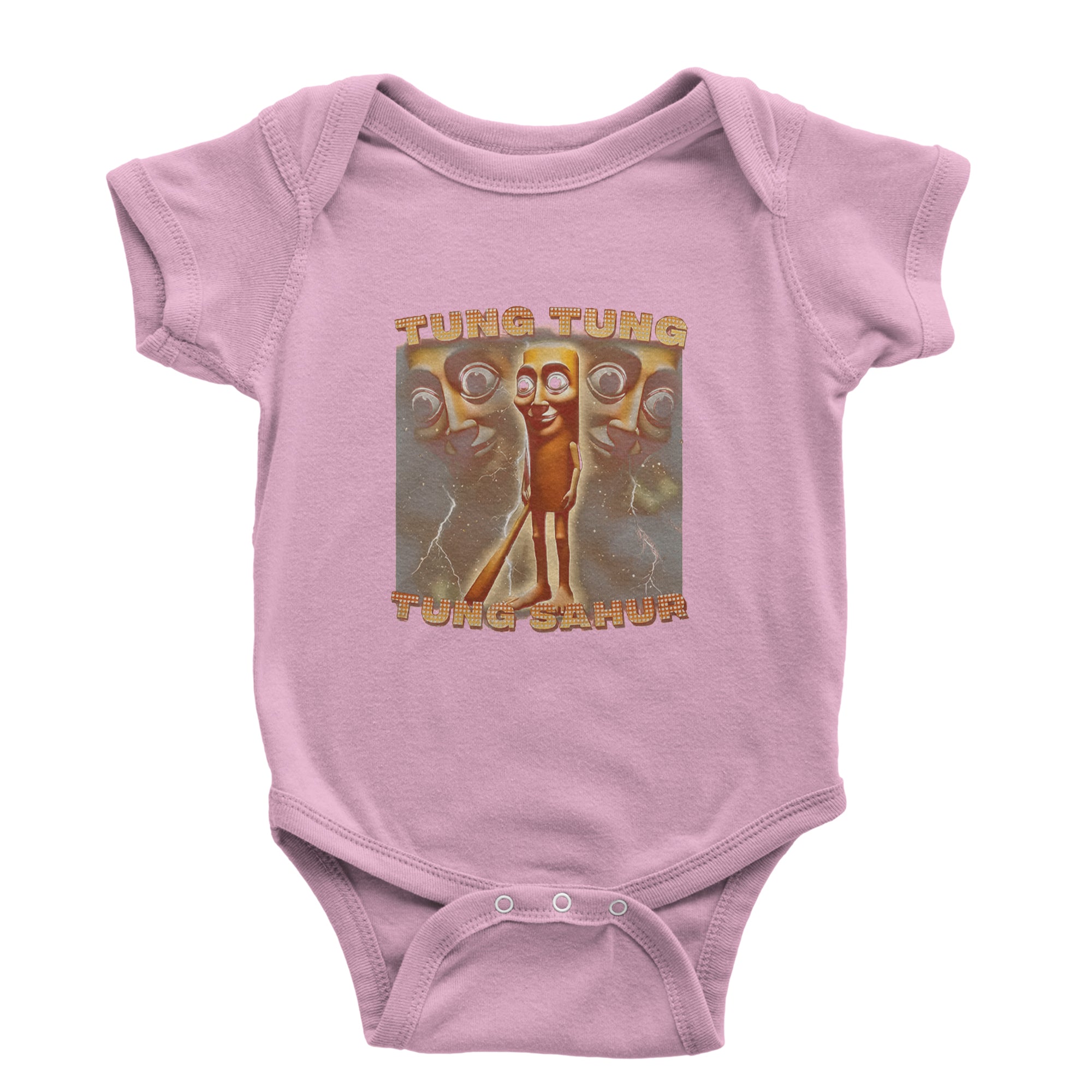 Tung Tung Tung Sahur Enforcer Infant One-Piece Romper Bodysuit Or Toddler T-shirt Light Pink
