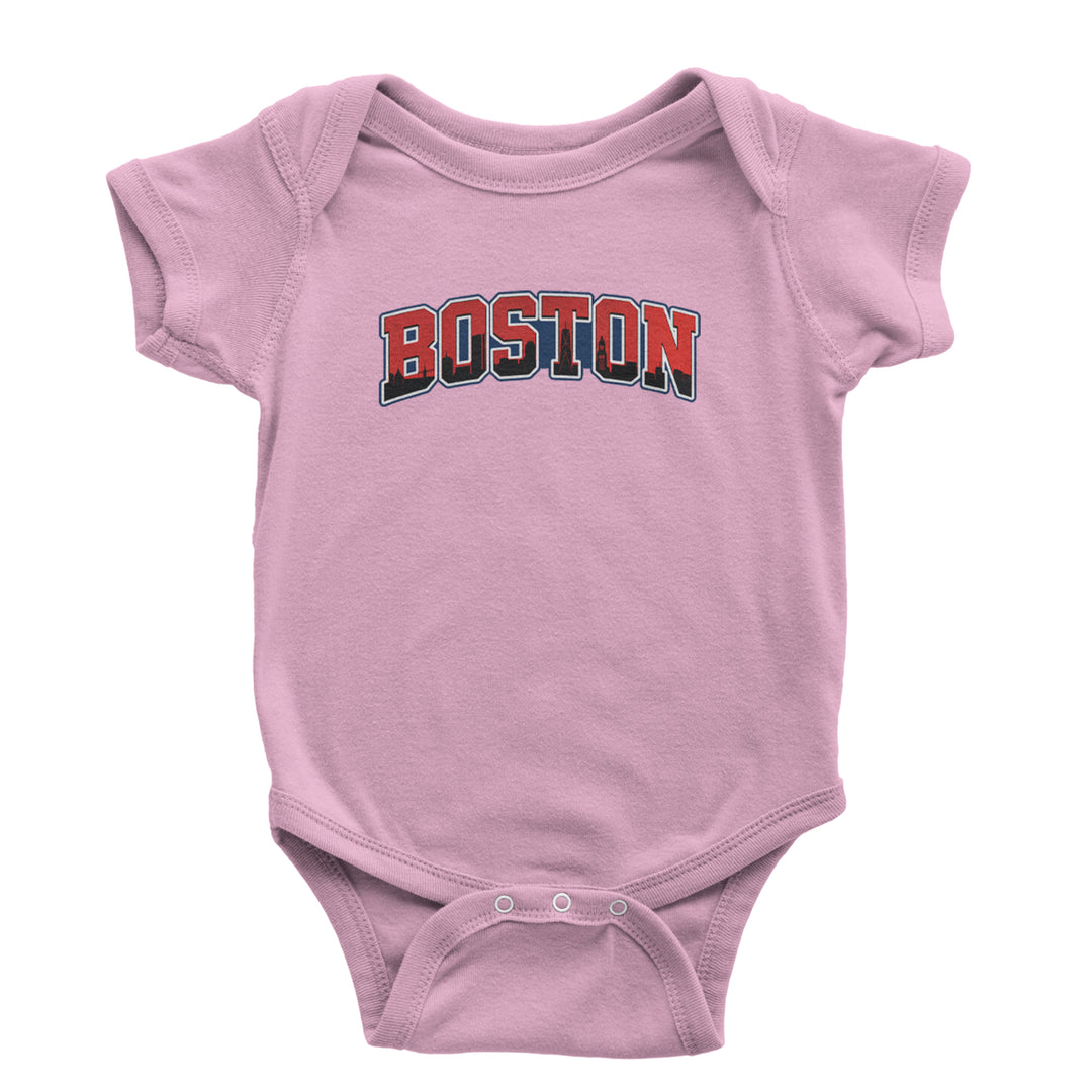 Boston City Pride Skyline Infant One-Piece Romper Bodysuit Or Toddler T-shirt Light Pink