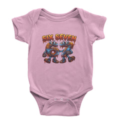 67 Lava Lightning Six Seven Meme Infant One-Piece Romper Bodysuit Or Toddler T-shirt Light Pink