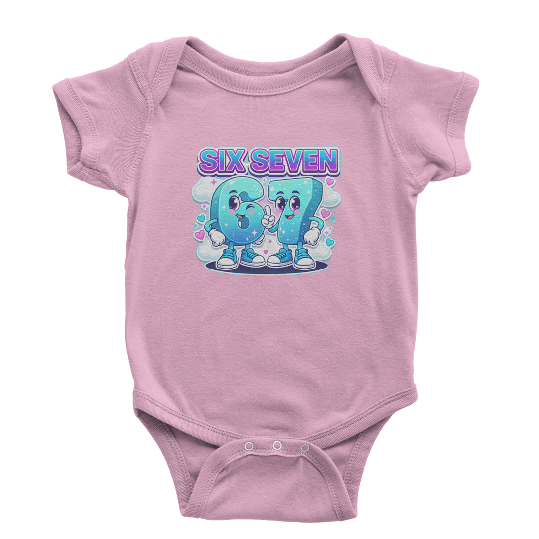 67 Six Seven Meme Kawaii Cloud Infant One-Piece Romper Bodysuit Or Toddler T-shirt Light Pink