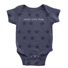Typeface Violent Little Thing Infant One-Piece Romper Bodysuit Or Toddler T-shirt Navy Blue STAR