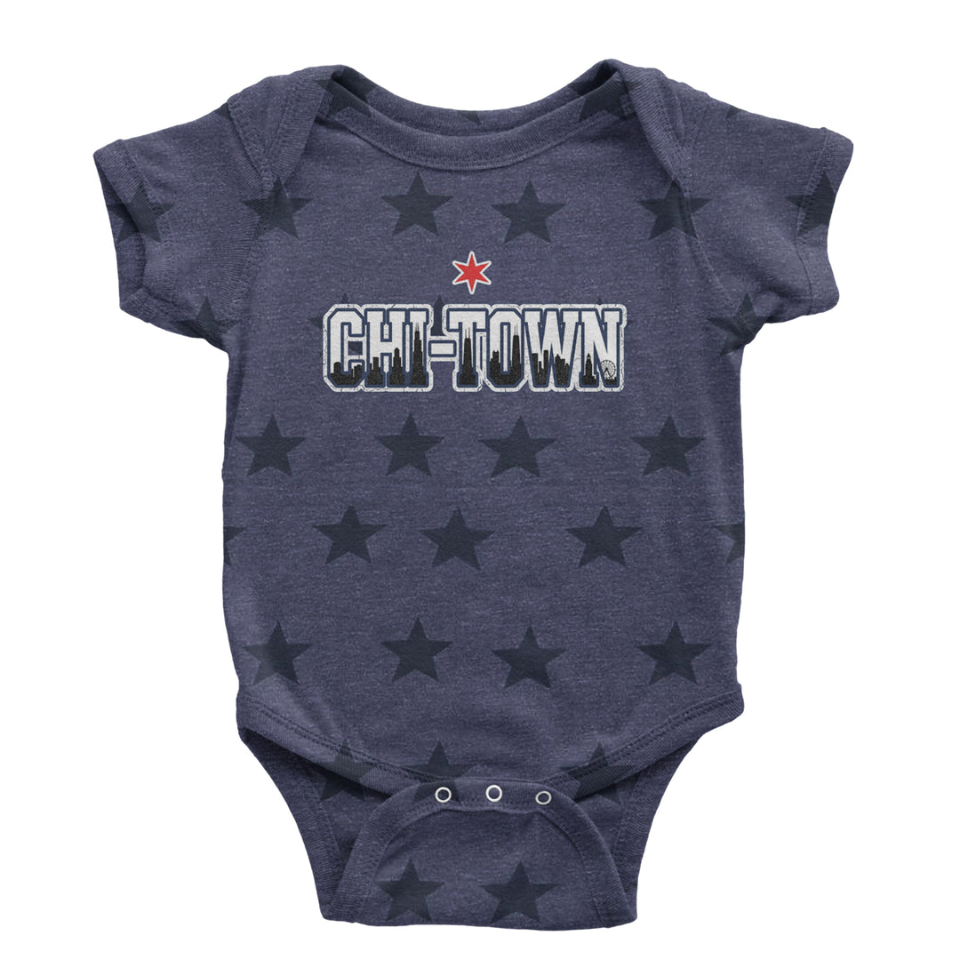 Chicago Chi-Town City Pride Infant One-Piece Romper Bodysuit Or Toddler T-shirt Navy Blue STAR