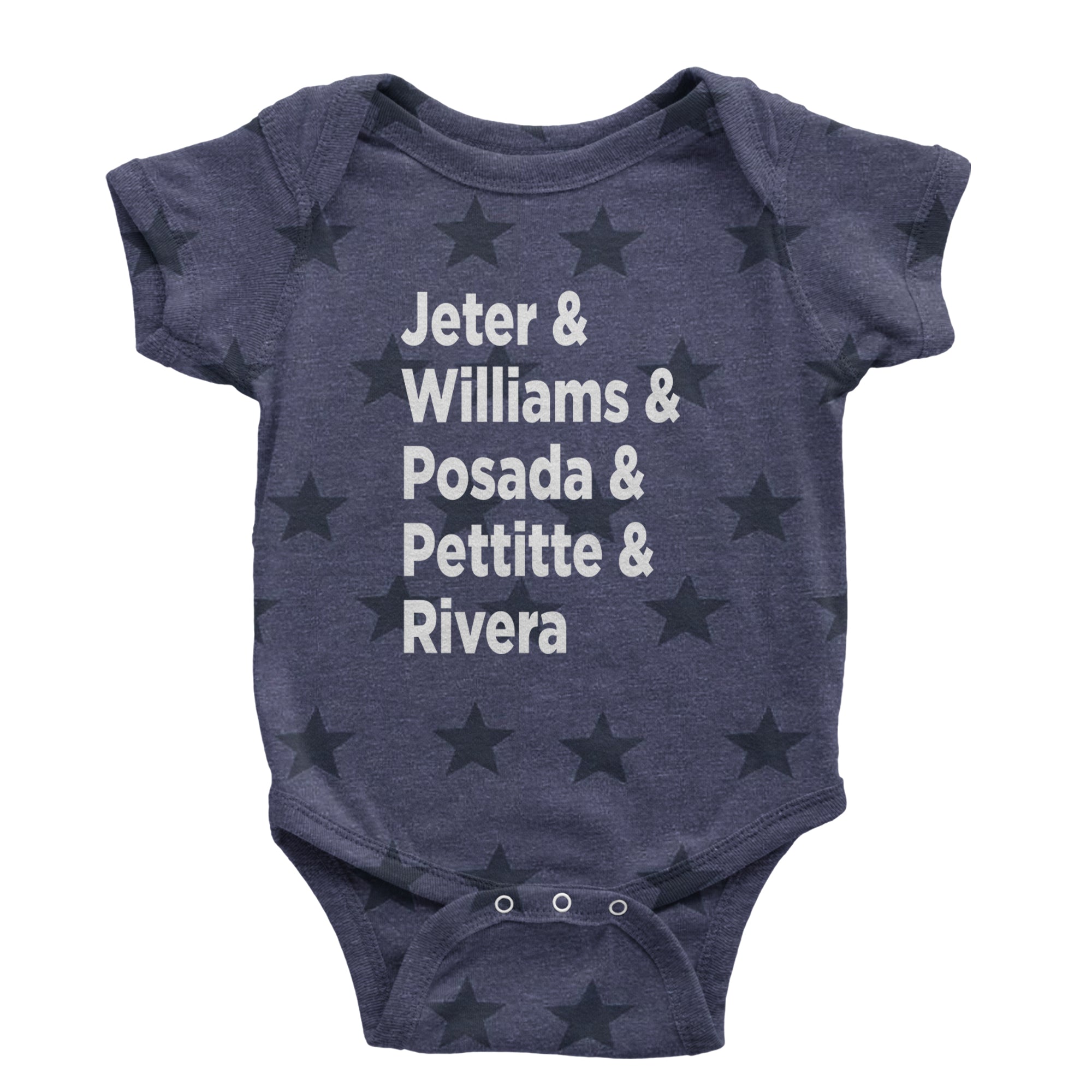 Jeter & Williams & Posada & Pettitte & Rivera Infant One-Piece Romper Bodysuit Or Toddler T-shirt Navy Blue STAR