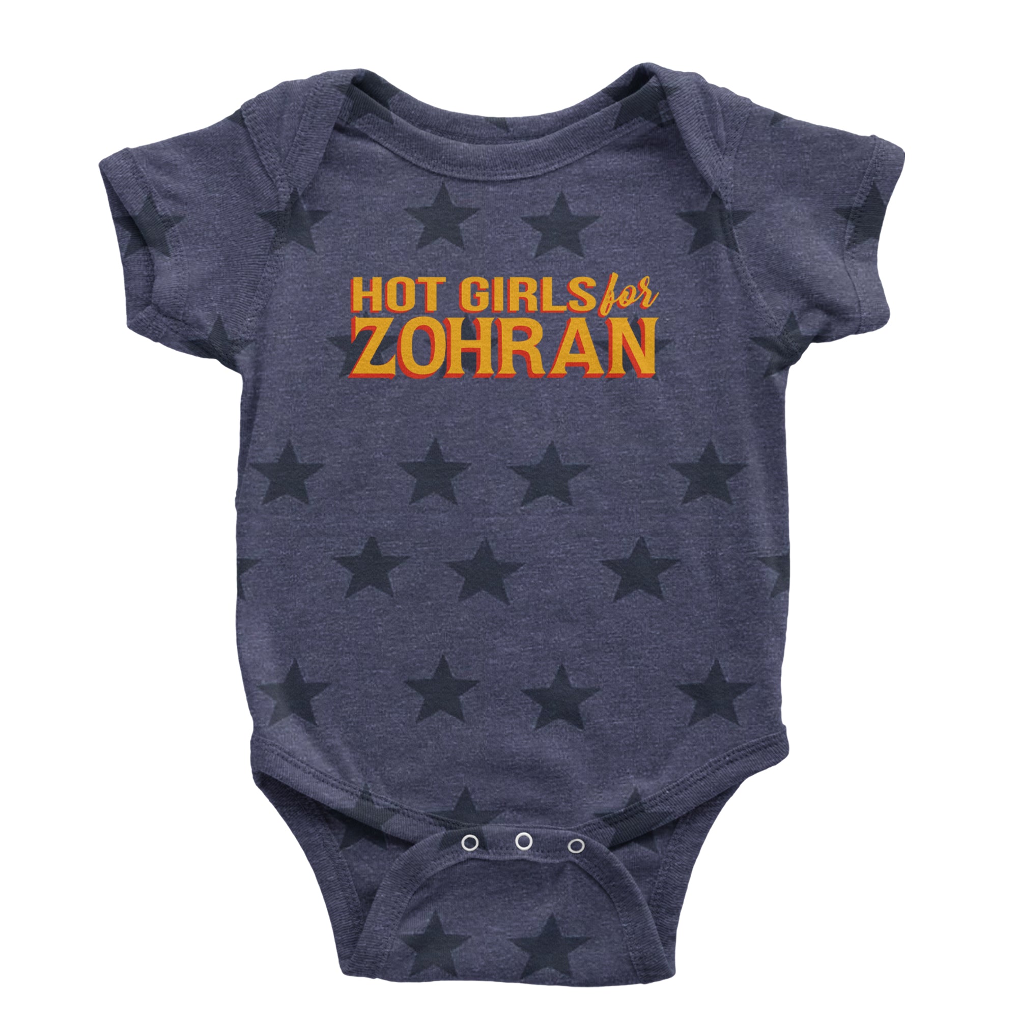 Hot Girls for Zohran Meme Infant One-Piece Romper Bodysuit Or Toddler T-shirt Navy Blue STAR