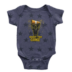 Hoist The Cone Pittsburgh Pride Infant One-Piece Romper Bodysuit Or Toddler T-shirt Navy Blue STAR