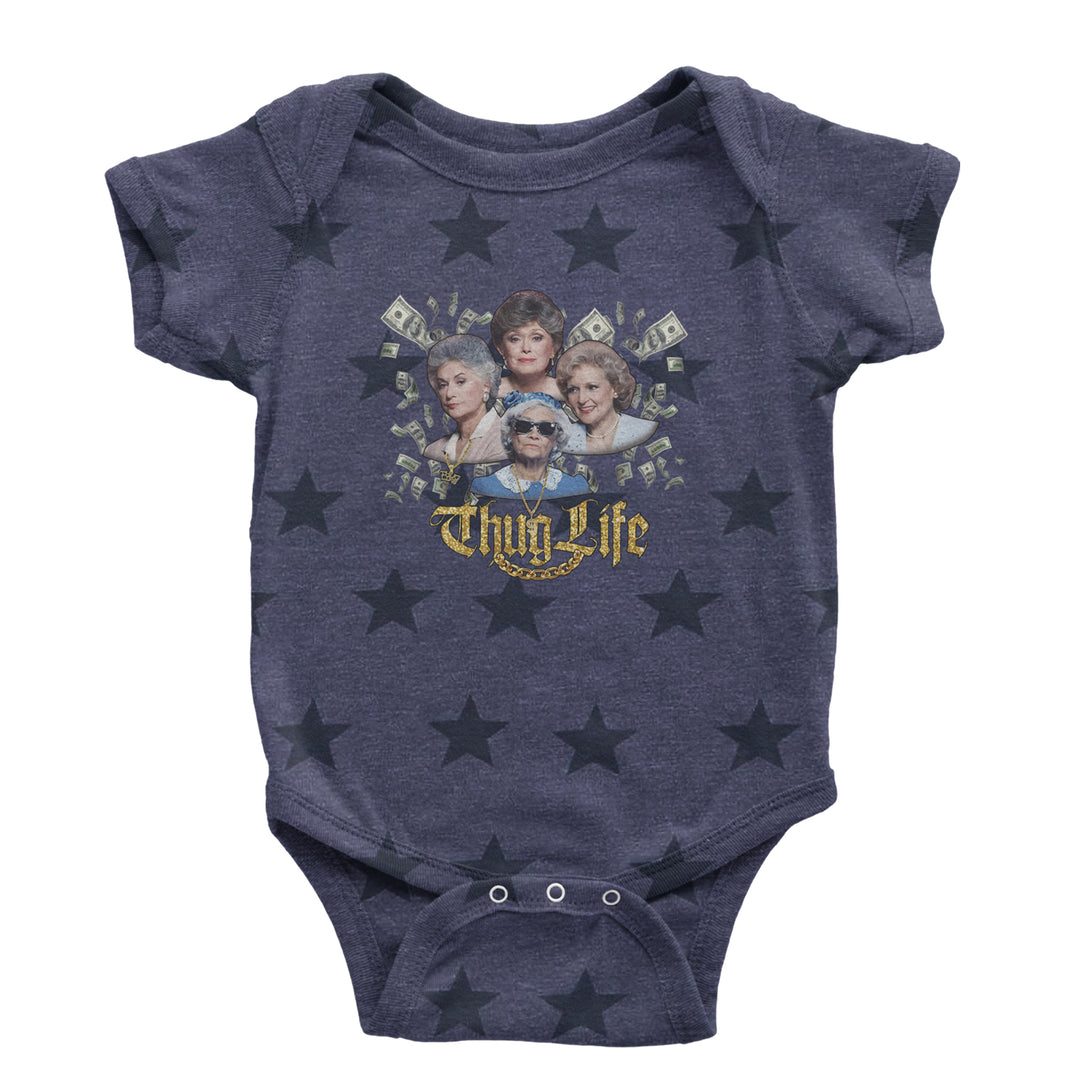 Golden Chain Thug Life Girls Infant One-Piece Romper Bodysuit Or Toddler T-shirt Navy Blue STAR