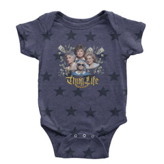 Golden Chain Thug Life Girls Infant One-Piece Romper Bodysuit Or Toddler T-shirt Navy Blue STAR