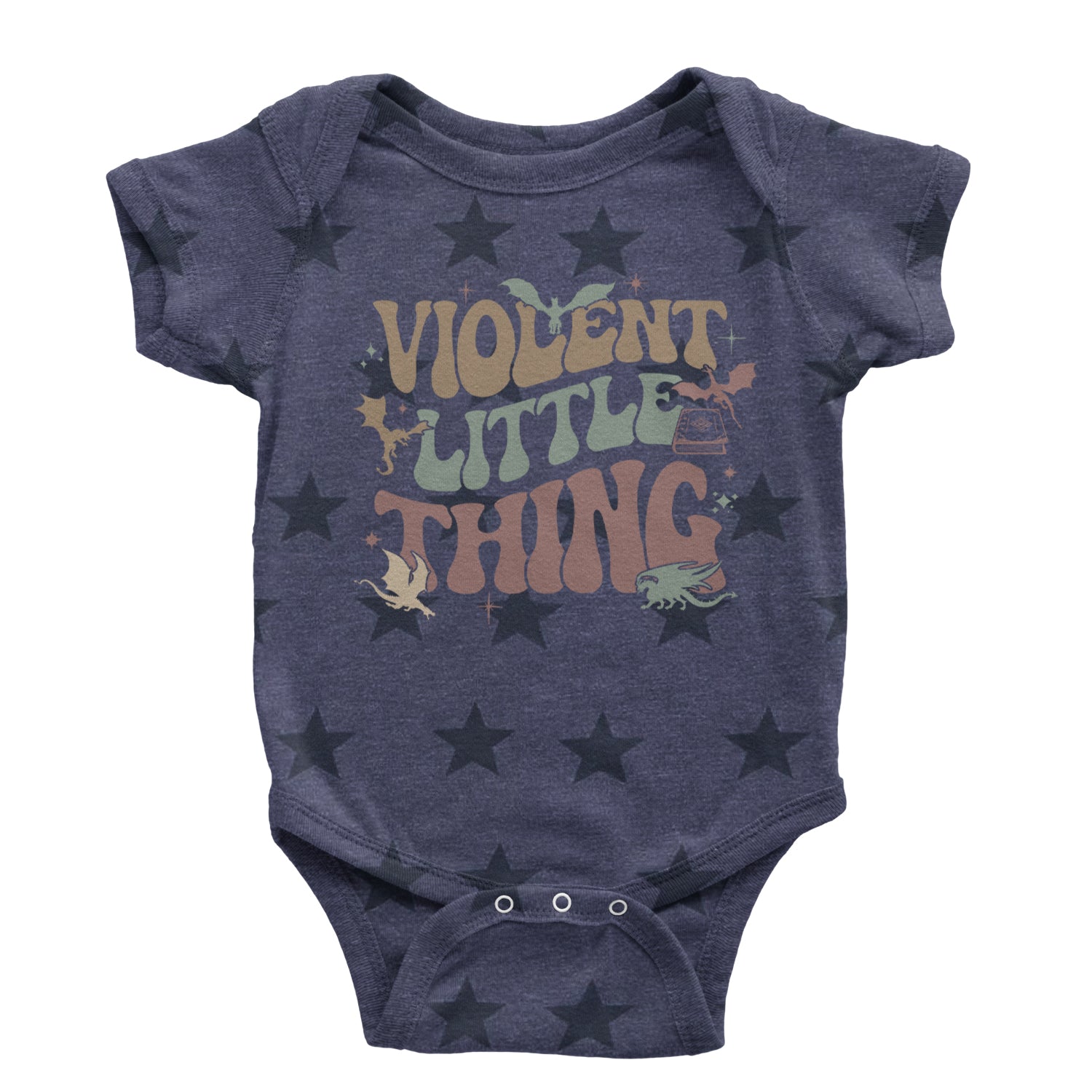 Violent Little Thing Dragon Infant One-Piece Romper Bodysuit Or Toddler T-shirt Navy Blue STAR