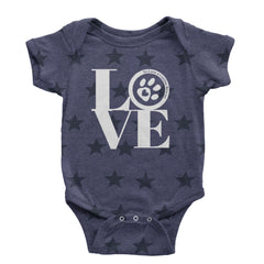 TLC LOVE Dog Rescue Infant One-Piece Romper Bodysuit Or Toddler T-shirt Navy Blue STAR