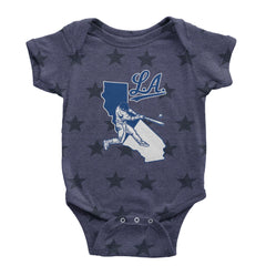 Los Angeles Baseball Batter Up Infant One-Piece Romper Bodysuit Or Toddler T-shirt Navy Blue STAR
