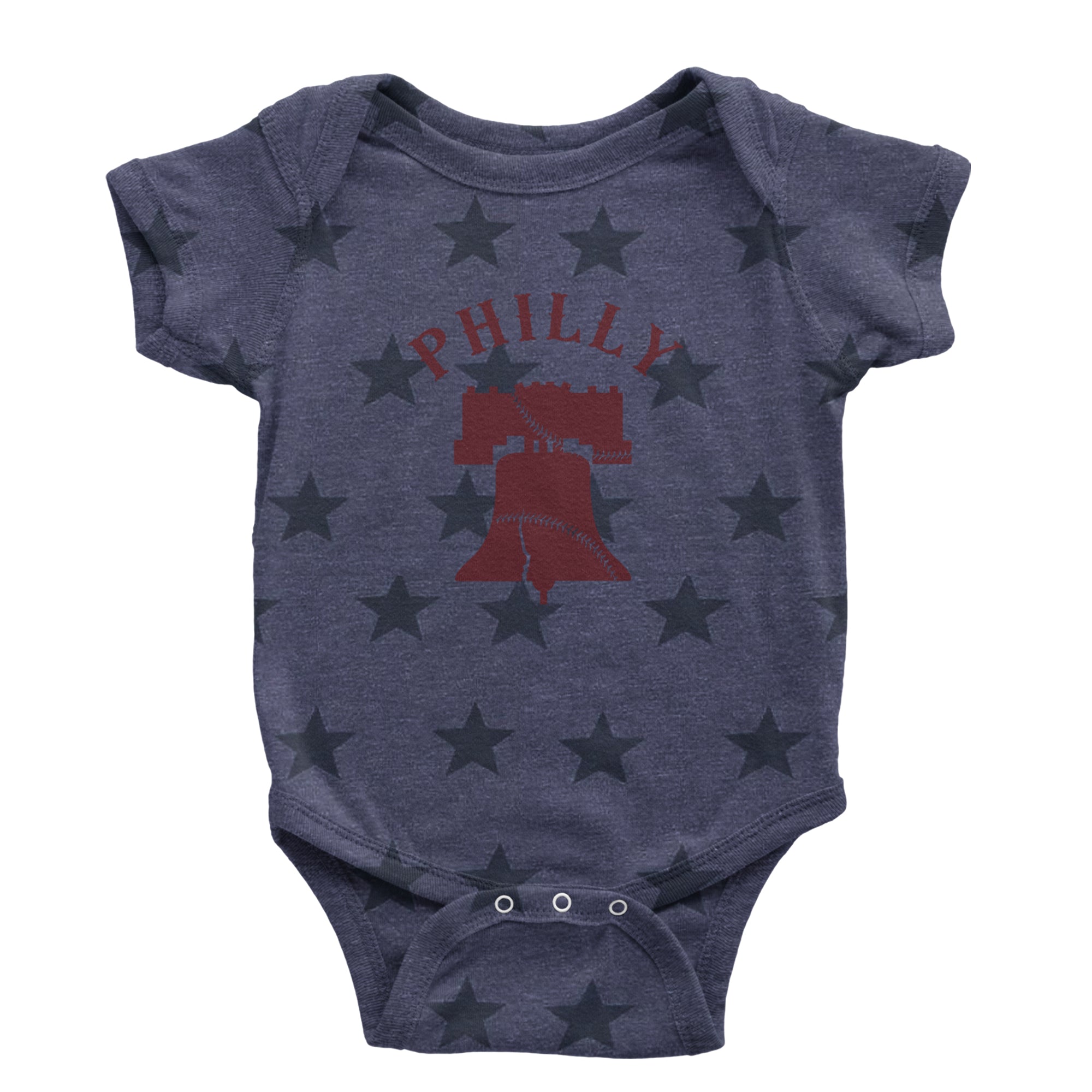 Philly Cracked Liberty Bell Infant One-Piece Romper Bodysuit Or Toddler T-shirt Navy Blue STAR