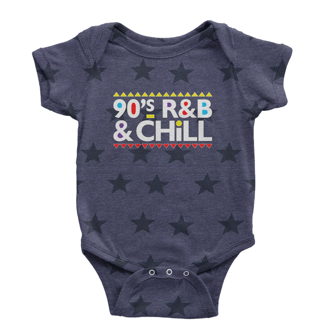 90s R&B and Chill Retro Throwback Infant One-Piece Romper Bodysuit Or Toddler T-shirt Navy Blue STAR