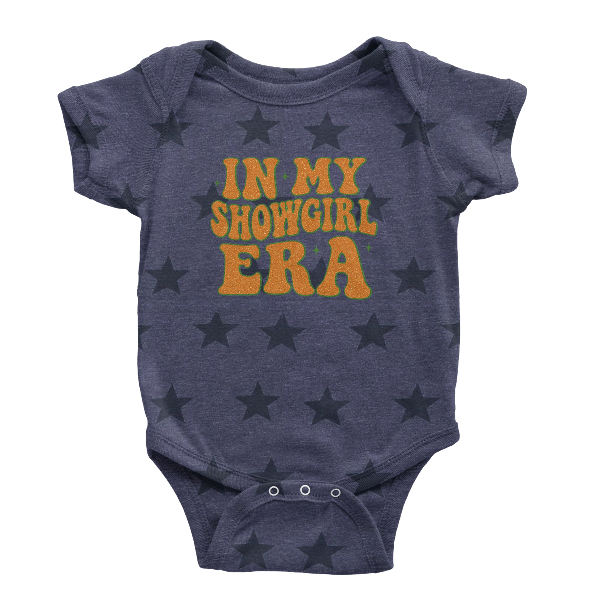 In My Showgirl Era Retro Infant One-Piece Romper Bodysuit Or Toddler T-shirt Navy Blue STAR