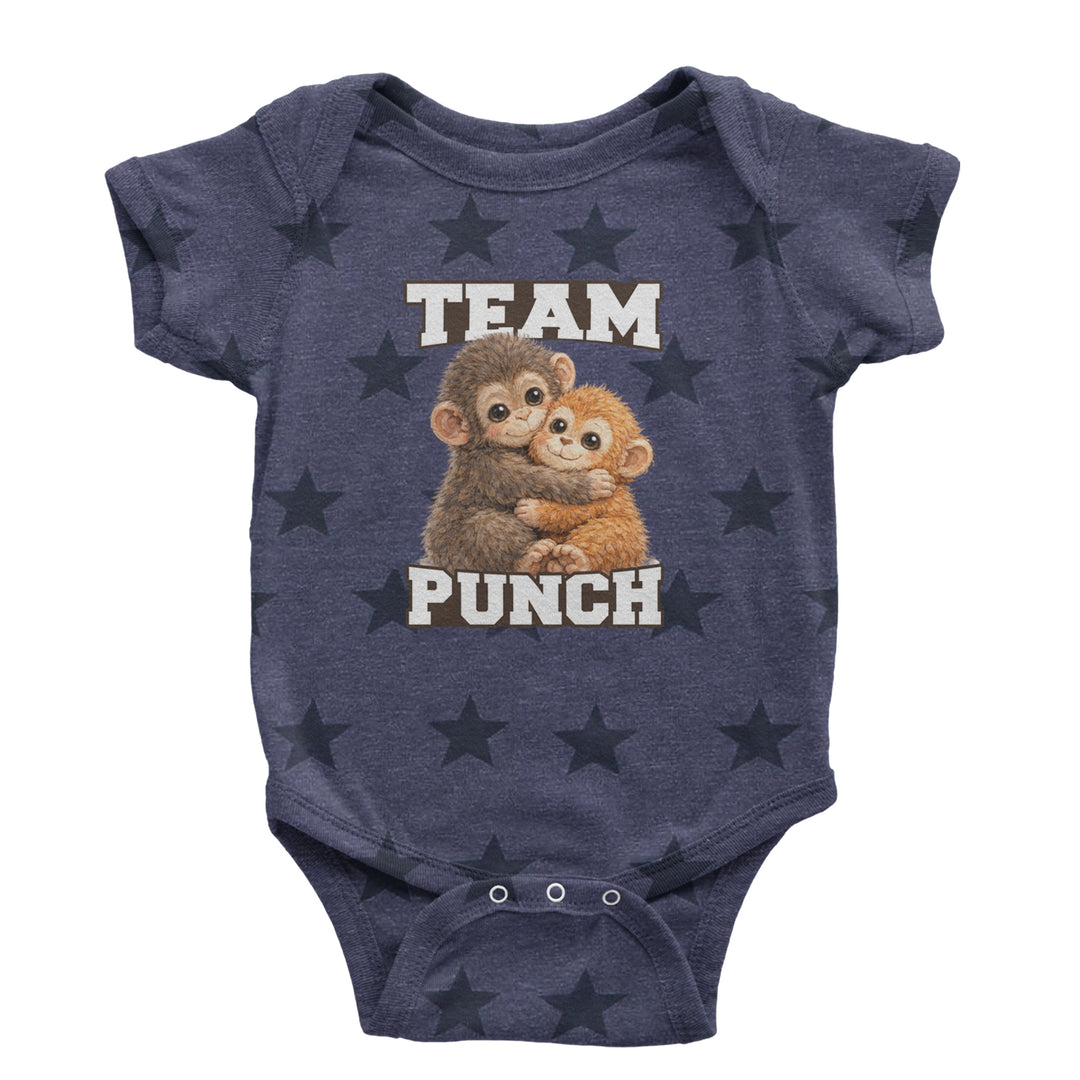 Team Punch Panchi-kun Monkey Infant One-Piece Romper Bodysuit Or Toddler T-shirt Navy Blue STAR