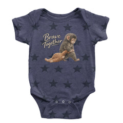 Punch Brave Together Stuffed Animal Infant One-Piece Romper Bodysuit Or Toddler T-shirt Navy Blue STAR
