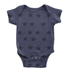Basics - Pure &amp; Simple Blank Apparel Infant One-Piece Romper Bodysuit Or Toddler T-shirt Navy Blue STAR