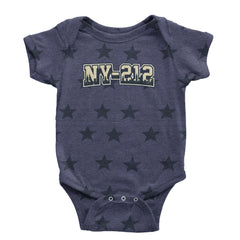 New York City 212 Area Code Skyline  Infant One-Piece Romper Bodysuit Or Toddler T-shirt Navy Blue STAR