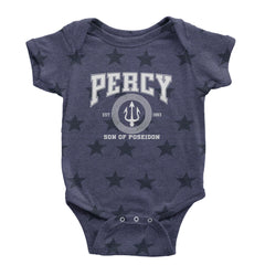 Percy Son Of Poseidon Sea God Infant One-Piece Romper Bodysuit Or Toddler T-shirt Navy Blue STAR