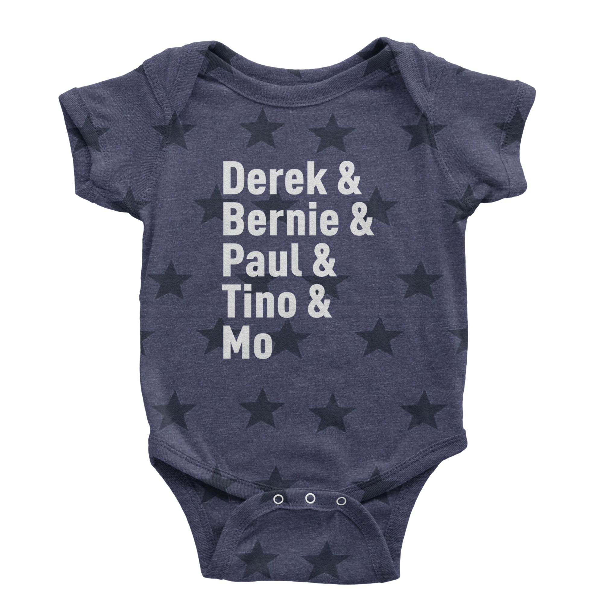 Derek & Bernie & Paul & Tino & Mo Infant One-Piece Romper Bodysuit Or Toddler T-shirt Navy Blue STAR