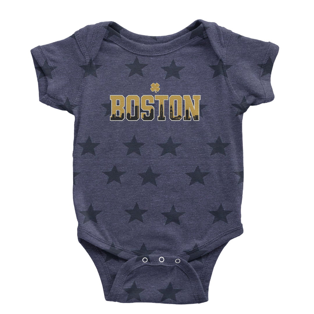 Boston City Pride Irish Infant One-Piece Romper Bodysuit Or Toddler T-shirt Navy Blue STAR