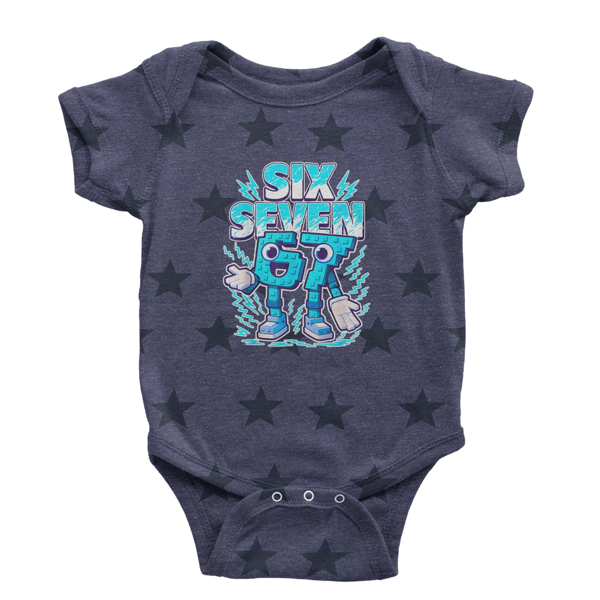 67 Brainrot Meme Slang Infant One-Piece Romper Bodysuit Or Toddler T-shirt Navy Blue STAR