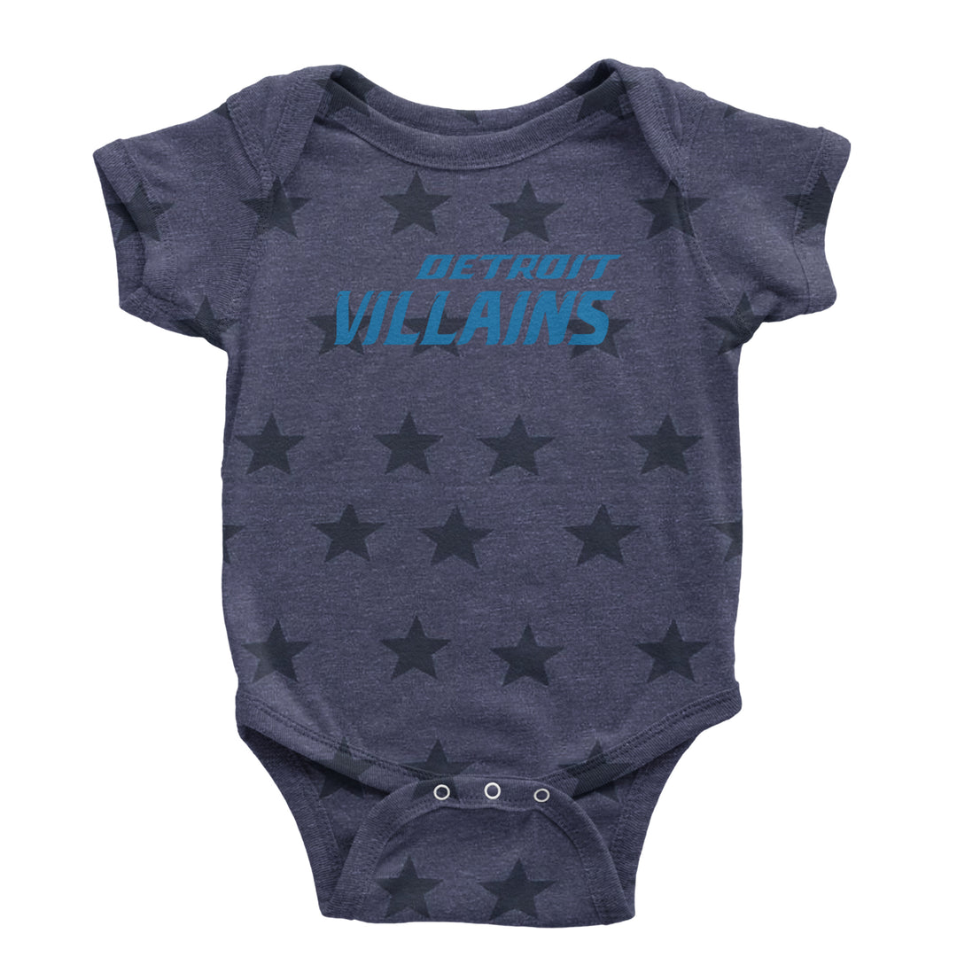 Detroit Villains Grit Football Infant One-Piece Romper Bodysuit Or Toddler T-shirt Navy Blue STAR