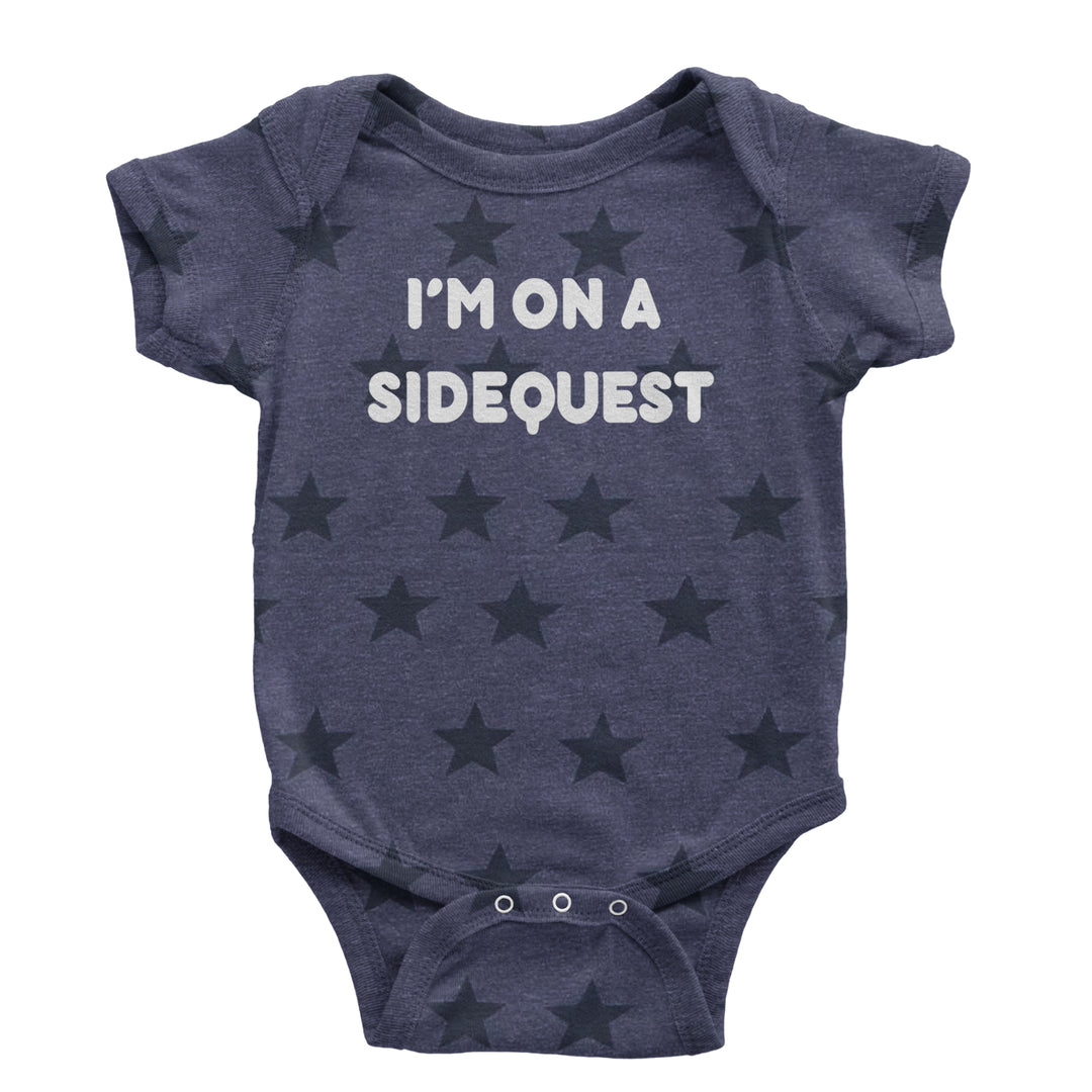 I'm On A Sidequest Festival Rave EDM graphic on Onesie and Toddler T-Shirt in Navy Blue STAR