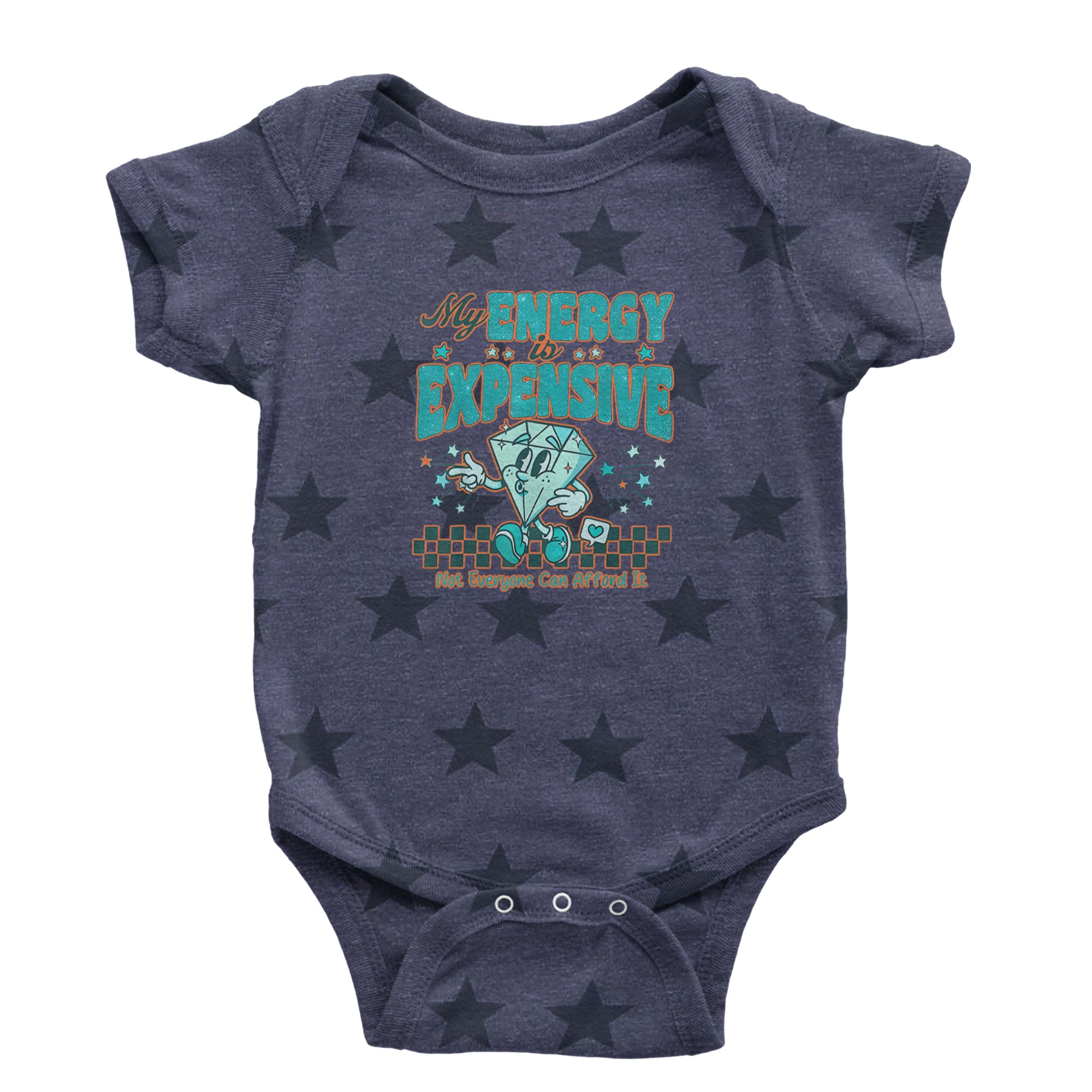 Diamond My Energy Is Expensive Infant One-Piece Romper Bodysuit Or Toddler T-shirt Navy Blue STAR