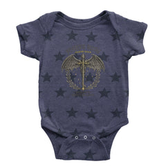 Fourth Wing Dragon Rider Vintage Basgiath War College Infant One-Piece Romper Bodysuit Or Toddler T-shirt Navy Blue STAR