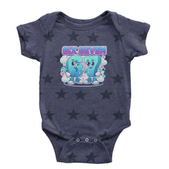 67 Six Seven Meme Kawaii Cloud Infant One-Piece Romper Bodysuit Or Toddler T-shirt Navy Blue STAR