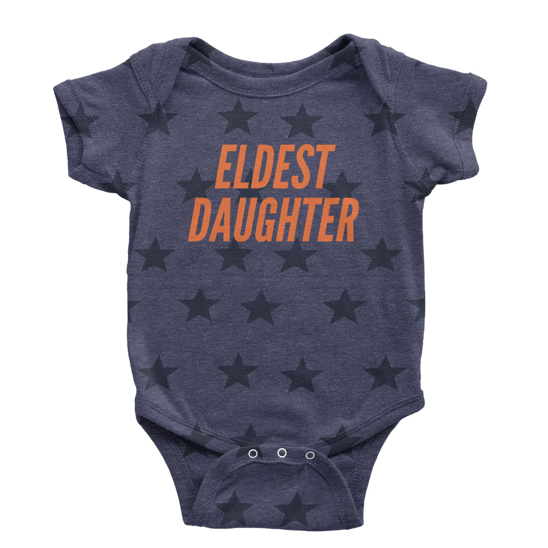 Eldest Daughter Infant One-Piece Romper Bodysuit Or Toddler T-shirt Navy Blue STAR