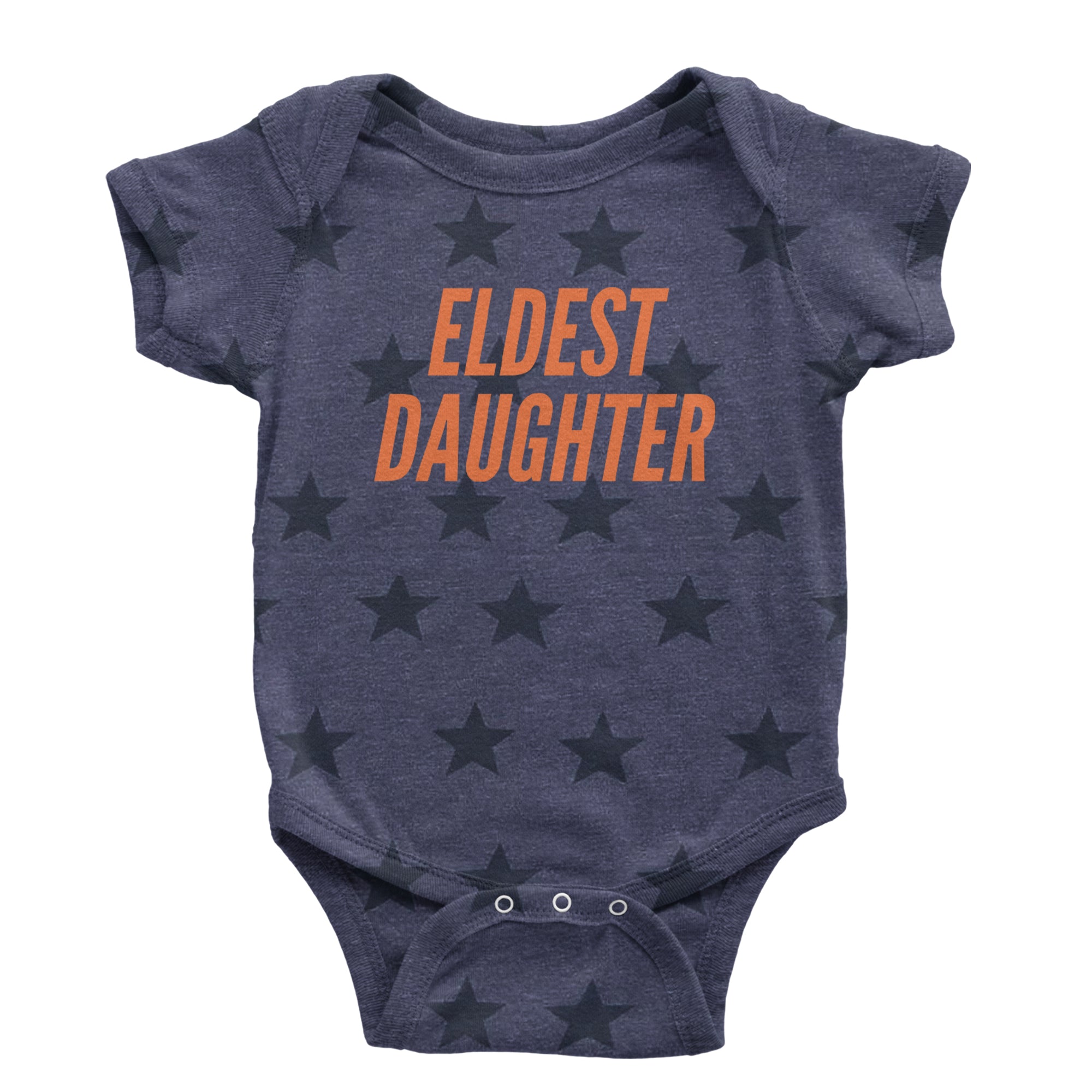 Eldest Daughter Infant One-Piece Romper Bodysuit Or Toddler T-shirt Navy Blue STAR