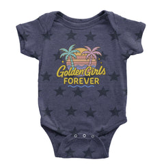 Golden Girls Forever Retro Sunset Infant One-Piece Romper Bodysuit Or Toddler T-shirt Navy Blue STAR