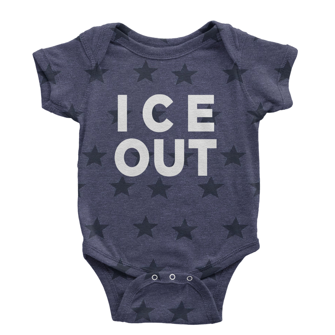 Ice Out Protest Infant One-Piece Romper Bodysuit Or Toddler T-shirt Navy Blue STAR