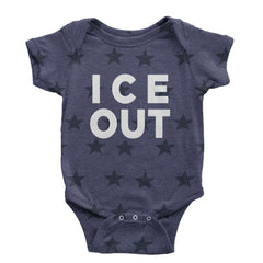 Ice Out Protest Infant One-Piece Romper Bodysuit Or Toddler T-shirt Navy Blue STAR