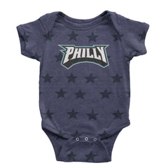 Philly Bold Block Throwback Infant One-Piece Romper Bodysuit Or Toddler T-shirt Navy Blue STAR