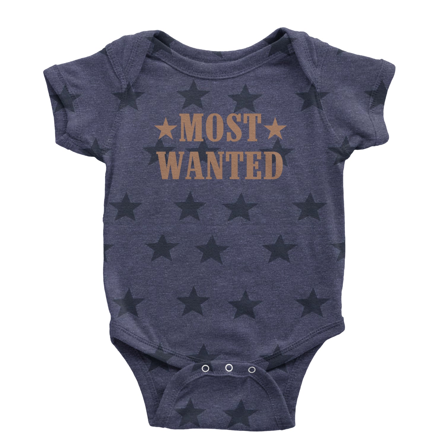 Most Wanted Cowboy Infant One-Piece Romper Bodysuit Or Toddler T-shirt Navy Blue STAR