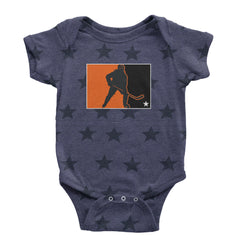 Hockey Enforcer Retro Vintage Infant One-Piece Romper Bodysuit Or Toddler T-shirt Navy Blue STAR