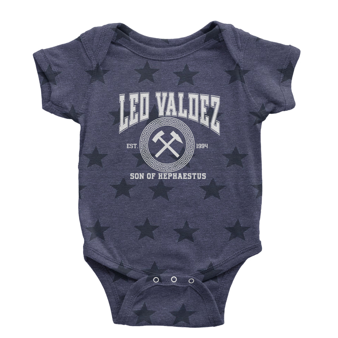 Leo Valdez Son of Hephaestus Forge Master Infant One-Piece Romper Bodysuit Or Toddler T-shirt Navy Blue STAR