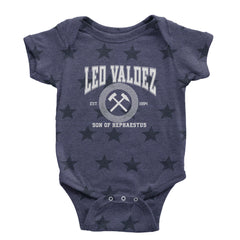 Leo Valdez Son of Hephaestus Forge Master Infant One-Piece Romper Bodysuit Or Toddler T-shirt Navy Blue STAR