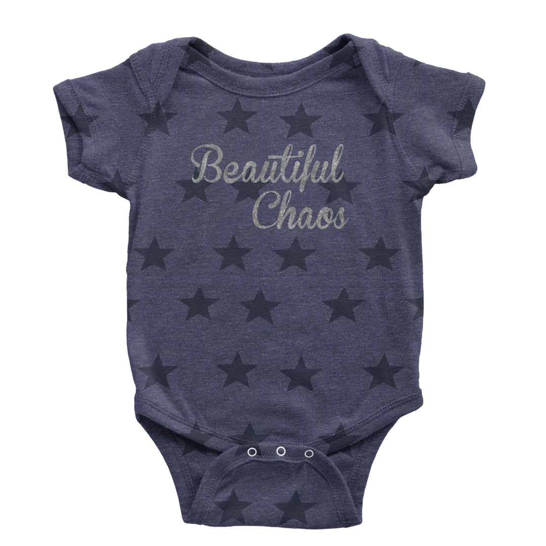 Beautiful Chaos Glitter Music Festival Infant One-Piece Romper Bodysuit Or Toddler T-shirt Navy Blue STAR