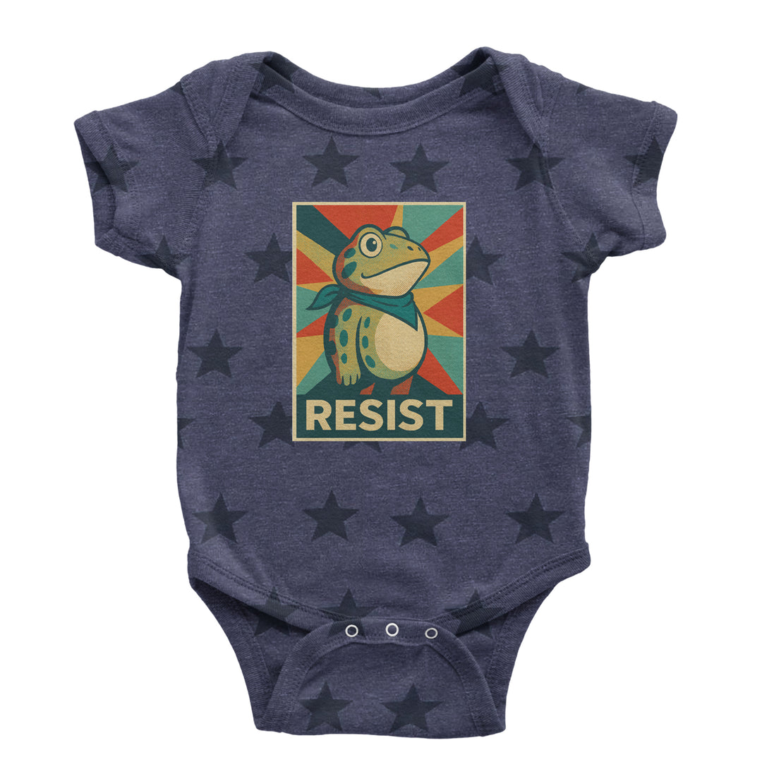 Resist Portland Protest Frog Infant One-Piece Romper Bodysuit Or Toddler T-shirt Navy Blue STAR