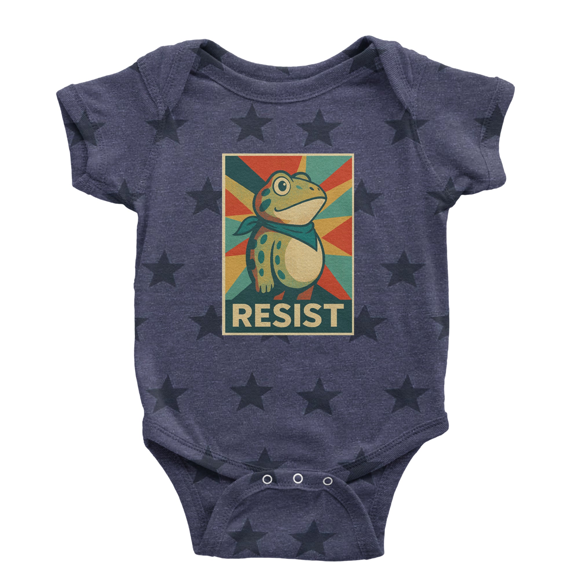 Resist Portland Protest Frog Infant One-Piece Romper Bodysuit Or Toddler T-shirt Navy Blue STAR