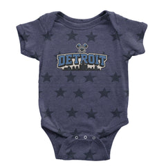 Detroit Motor City Retro Piston Infant One-Piece Romper Bodysuit Or Toddler T-shirt Navy Blue STAR