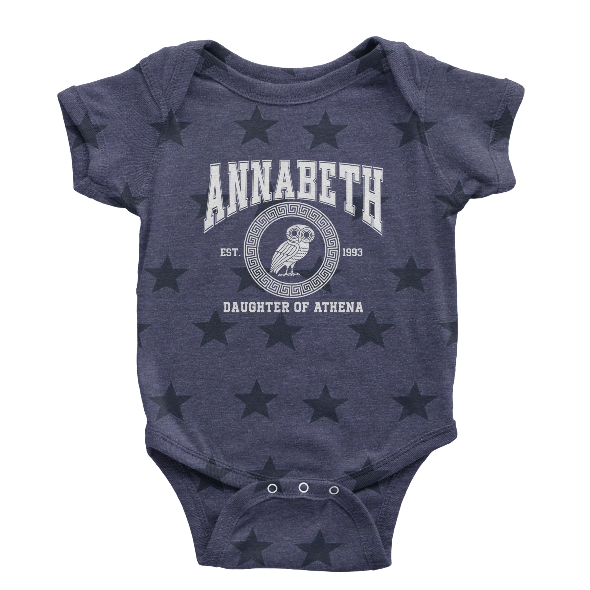 Annabeth Daughter of Athena Owl Wisdom Infant One-Piece Romper Bodysuit Or Toddler T-shirt Navy Blue STAR